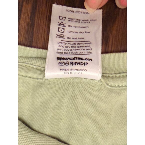 Ripndip Nermal Long Sleeve Shirt Size M Olive Green Trippy Cat Flower Mushroom - Picture 5 of 10
